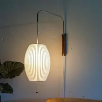 Nelson wall lamp Design Japandi lighting Hand woven Silk Light for Living Room Decorative Wall Sconces Bedroom Bedside Light 1