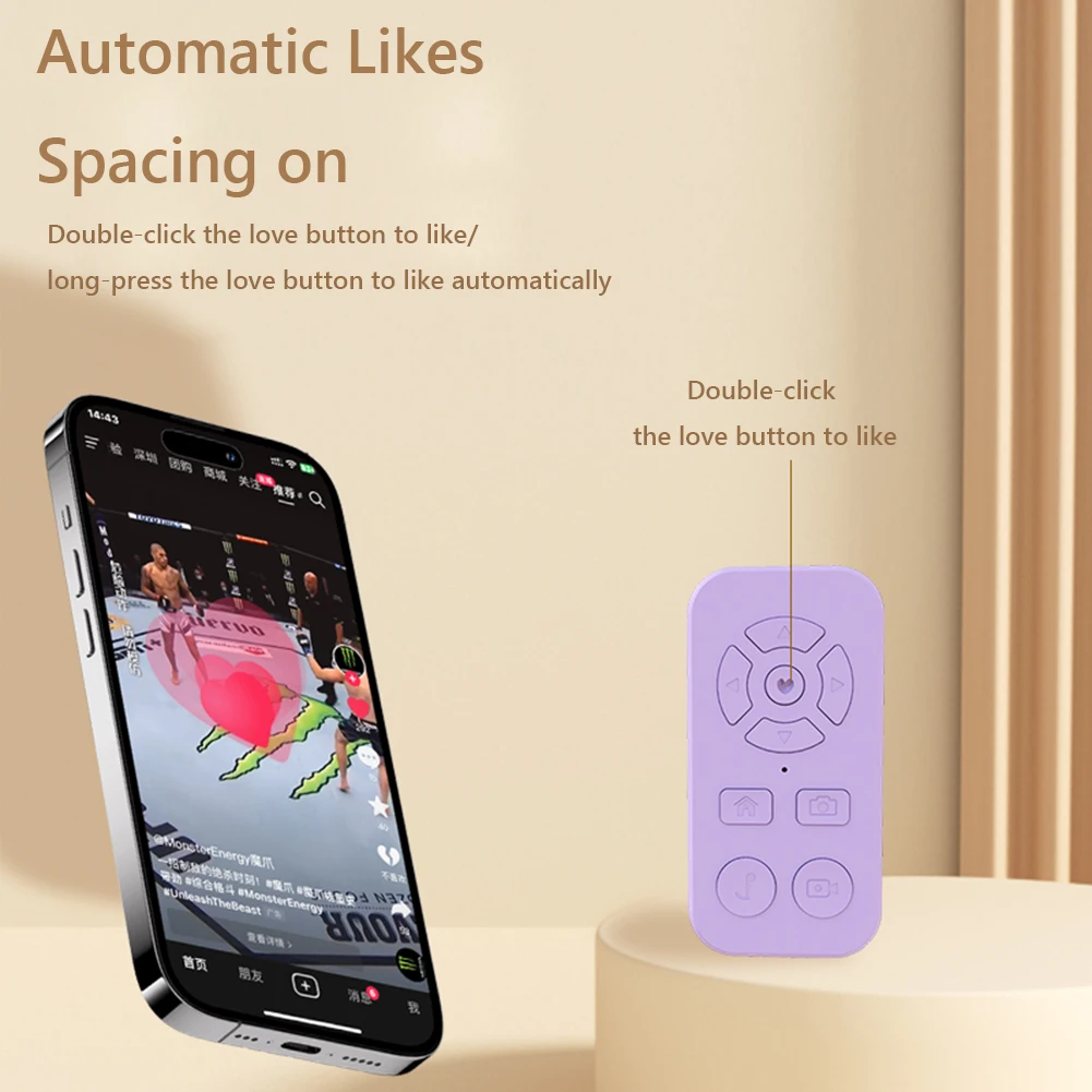 Recharegable Bluetooth Remote Control Button Wireless Controller Selfie Camera Stick Shutter Release For Phones e-book Page Turn