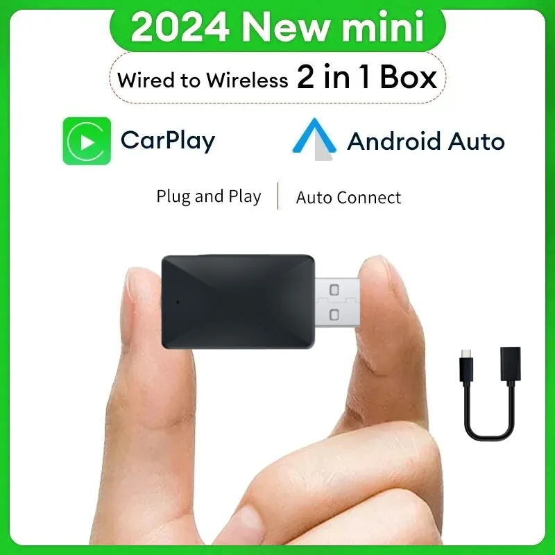 

Wireless Carplay Adapter Android Auto 2in1 for Toyota Mazda Nissan Hyundai Suzuki Chevrolet Audi Mercedes Kia Ford Honda VW