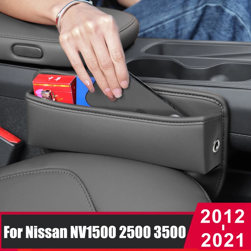 

Car Seat Organizer Gap Storage Box Leather Pockets For Nissan NV1500 NV2500 NV3500 HD Cargo 2012-2018 2019 2020 2021 Accessories