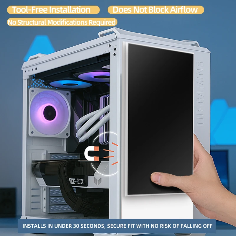 맞춤형 PC 케이스 모니터링 보조 디스플레이, TUF GT502 풀뷰 에디션, AIDA64 시스템 모니터 화면, 게이밍용 호환