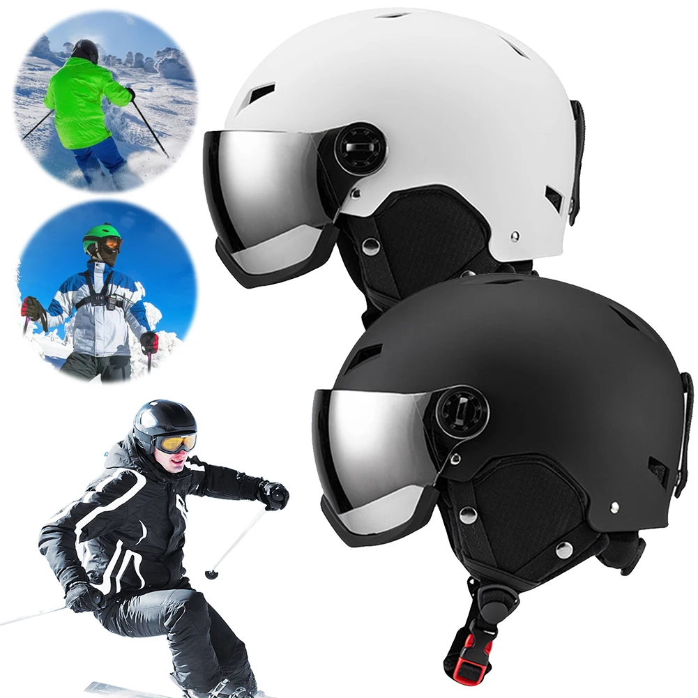 Skihelm Volwassenen - Schokabsorberende Snowboardhelm Met Brilclip, Verstelbaar Voor Skiën En Wintersport