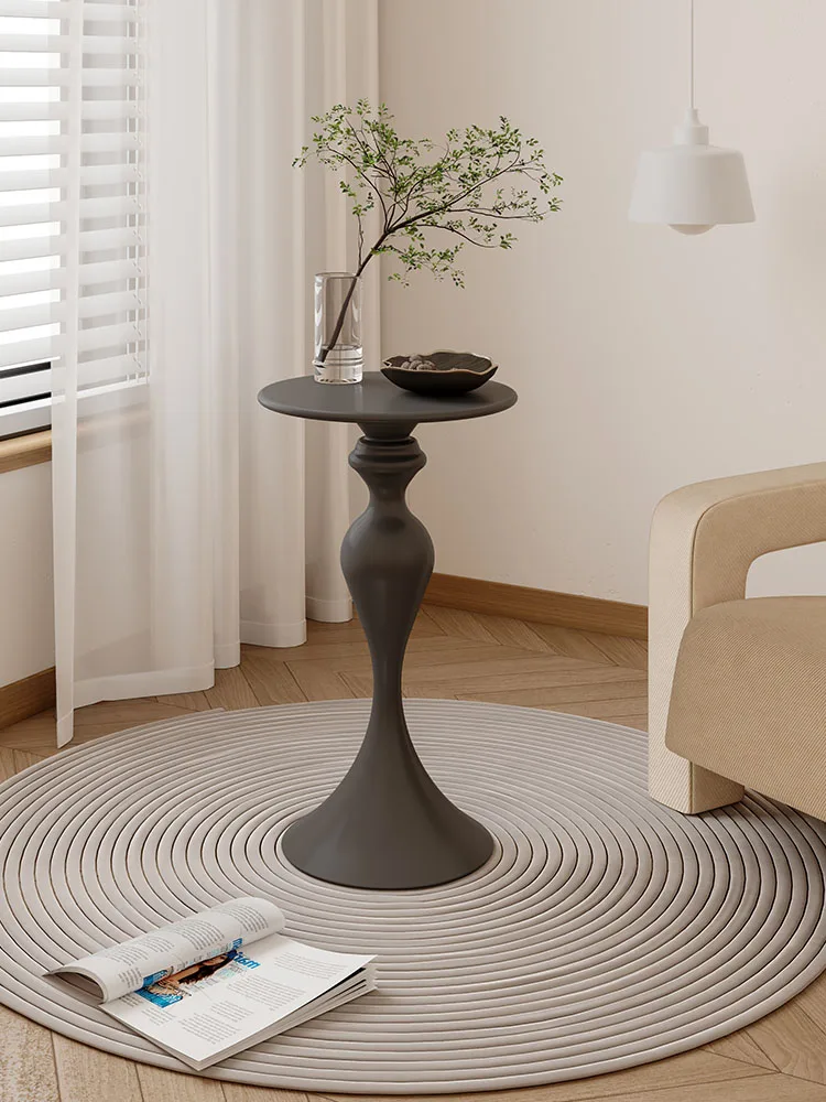 Cream Style Sofa Side Table Side Table Storage Rack Iron Small Coffee Mini Bedside Internet Popular Small Round