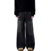 Street Hip Hop Trendy Handsome Splicing Water Washed Jeans for Men and Women Autumn Retro Loose Wide Leg Harajuku Casual Pants 1
