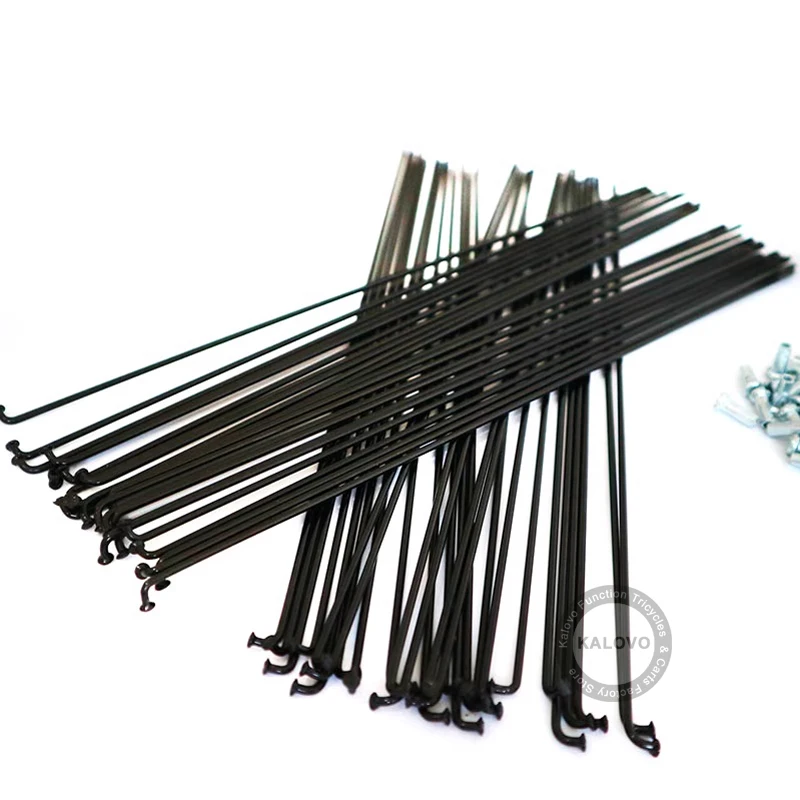 20pcs 14G Black Steel Spokes With Nipples MTB Bike Spoke Diameter 2.0mm 100-240mm J bend Cycle Spokes