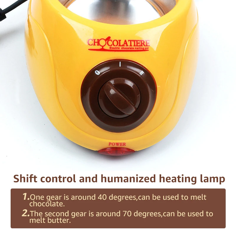 Electric Chocolate Melting Pot with Mold Long Handle Heating Candy Wax Kitchen Tool DIY Scented Candle Soap Butter