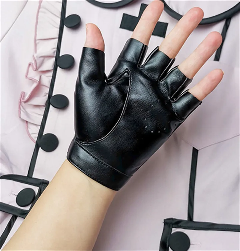 Anime Danganronpa Monokuma Vingerloze Handschoen Zwart Wit Half Vinger Leren Handschoenen Cosplay Kostuum Accessoires