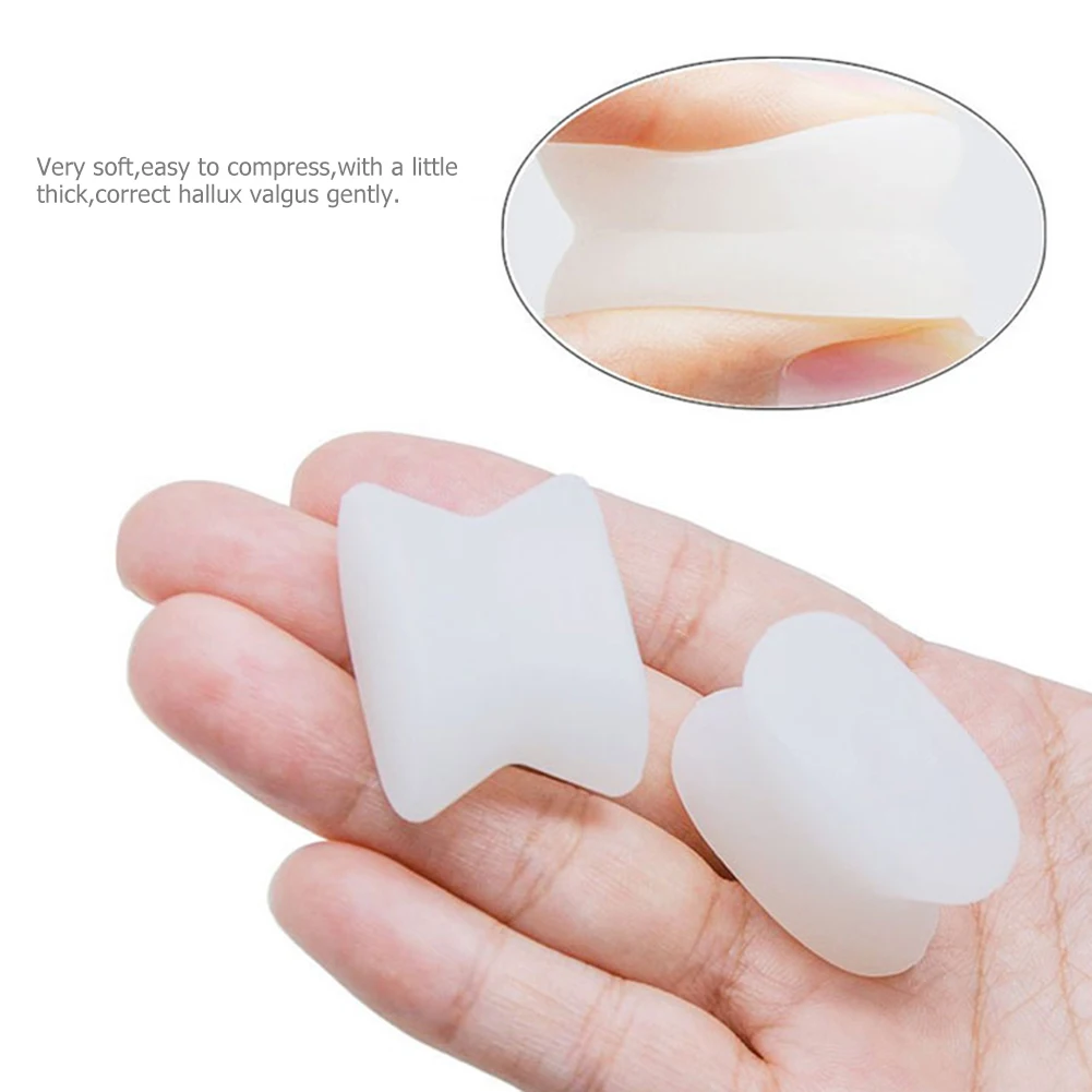 Gel Toe Separator Foot Care Tool Silicone Big Toe Bunion Straightener Valgus Hallux Bunion Protector Corrector Alignment 1/5Pair