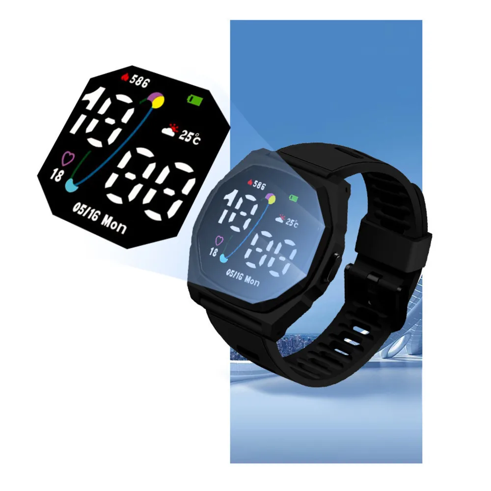 Nouvelle montre électronique à LED Planet Orbit pour loisirs, simplicité, sport, montre étudiante polyvalente, montre à bouton_voghion.com
