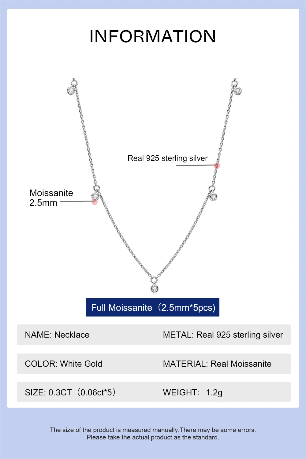 Collana moissanite in argento sterling per donna gioiello elegante_voghion.com