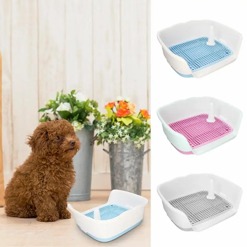 

Dog Potty Tray Puppy Toilet With Detachable Post Anti-Splash Heightened Dog Pee Pad Holder Dog Litter Box Pee Pad Box For Cat