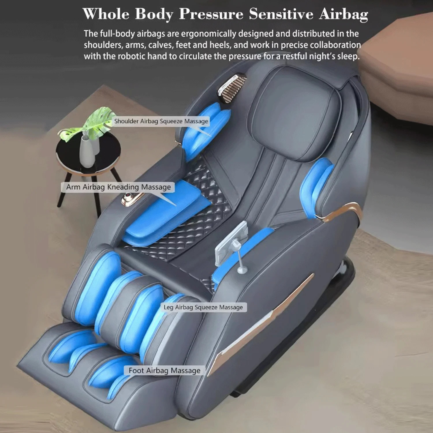 Massage Chair 3D with Zero Gravity Full Body Knead Shiatsu SL Track Thai Stretching Massage Chair Relaxing Chairs Waist massage 2