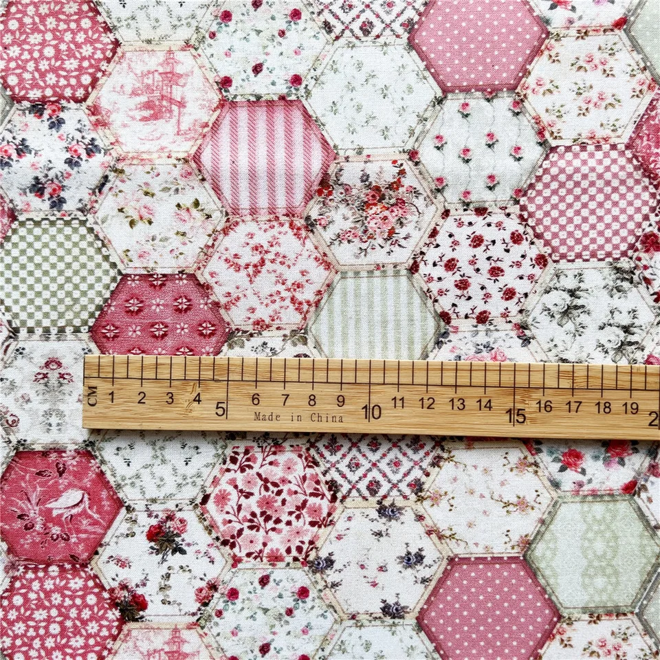 7st Katoenen Stof, Patchwork Stoffen 50x50 roze bloemen DIY Craft patchwork stoffen pakketten voor Quilten Naaien(50 * 50cm