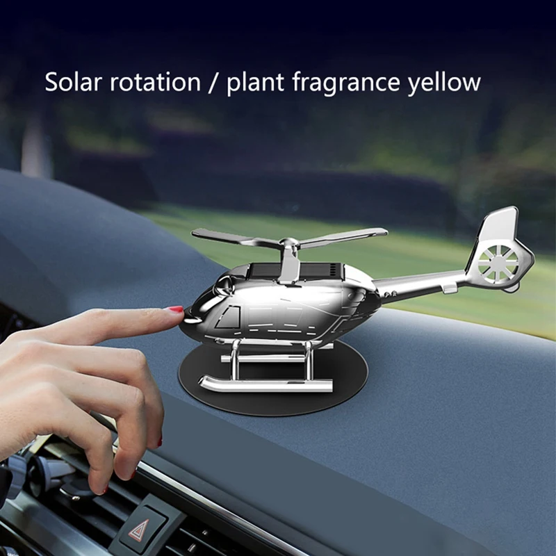 Dashboard Creative Car Aromatherapy Alloy Solar Rotatable Helicopter Car Interior Aromatherapy Decoration