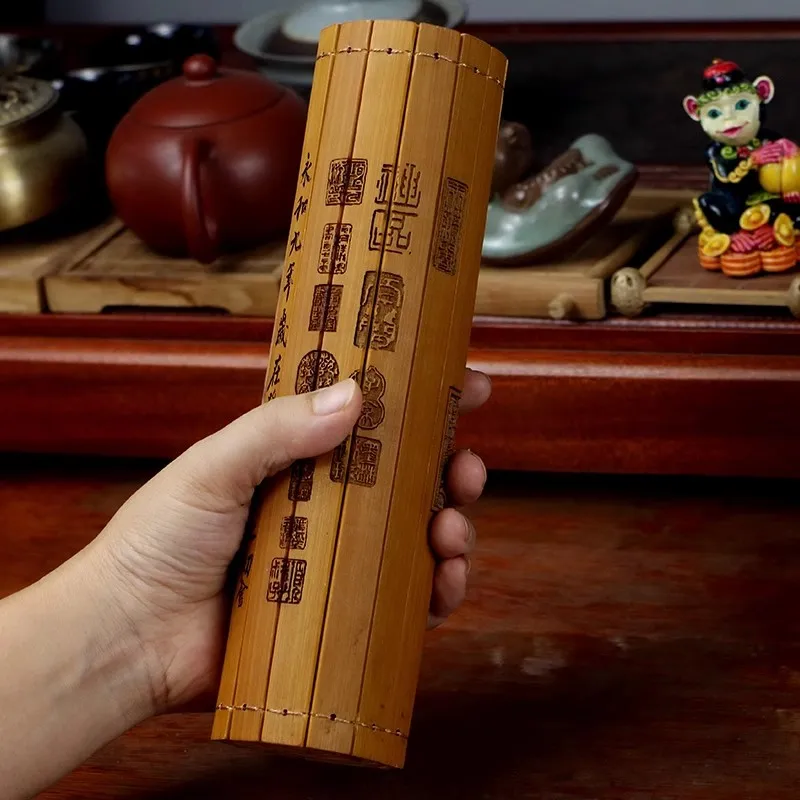 Ancient bamboo scroll slips Preface to Wang Xizhi's Orchid Pavilion Chinese decorative ornaments