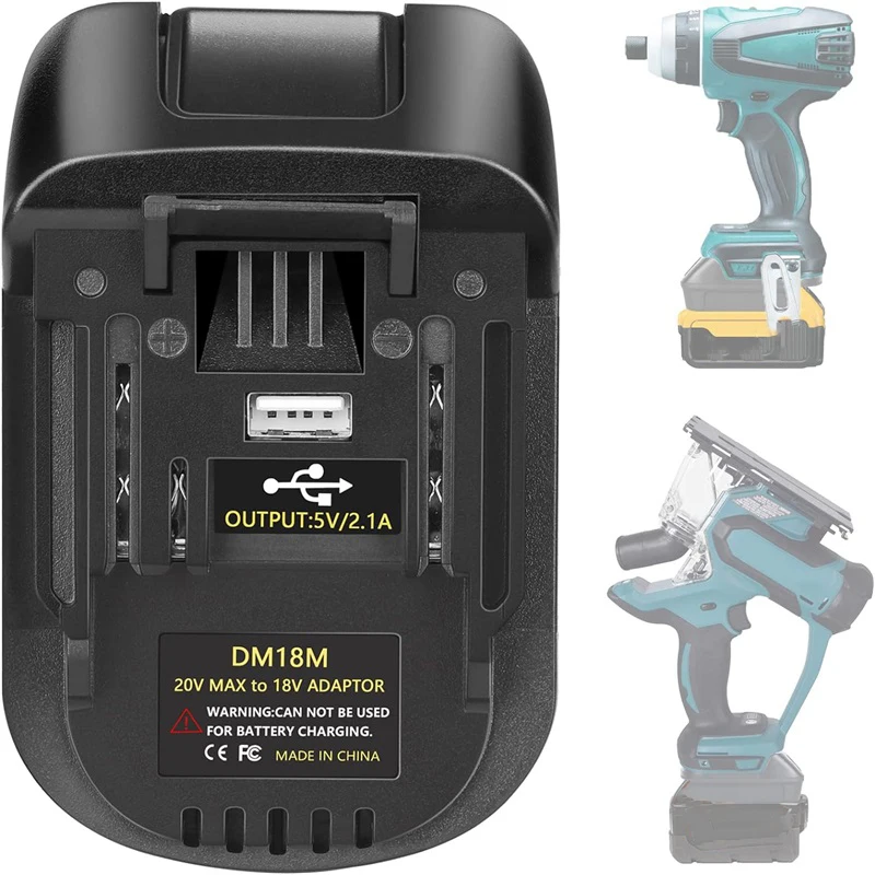

Адаптер для аккумулятора с USB-разъемом для зарядки Dewalt/Milwaukee 20 в/18 в, конвертер литиевых батарей для беспроводных инструментов Makita 18 в