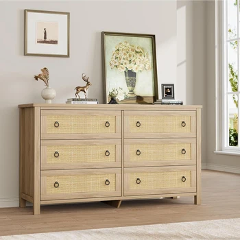 Rattan Wood Drawer Dresser 1