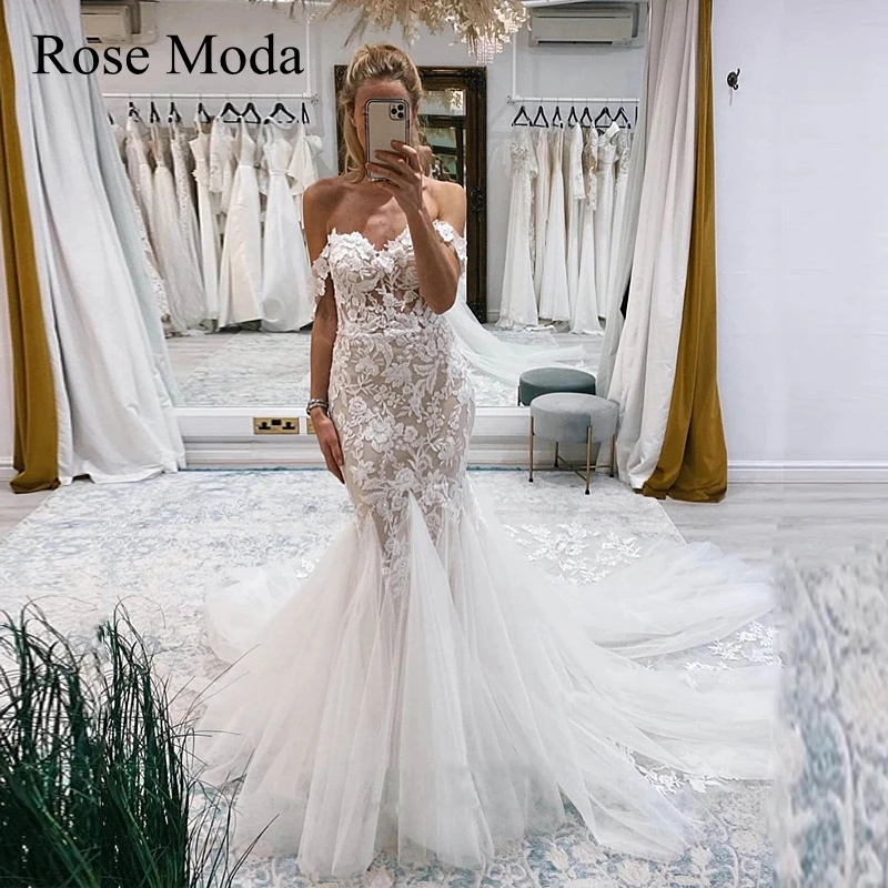 

Розовое модное кружевное свадебное платье с глубоким открытым плечом и юбкой-годе, свадебное платье Pastrol, индивидуальный пошив