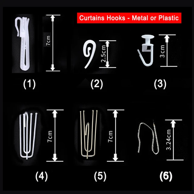 10 pcs Curtain Hooks for Pencil Pleat Glider Shape Window Curtain Runners  Hanging Curtains Accessories Plastic