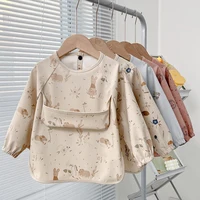 Cute Baby Bibs Toddler Baberos Bavoir Waterproof Long Sleeve Apron Cartoon Animals Children Feeding Smock Bib Baby Stuff 0-5Y 1