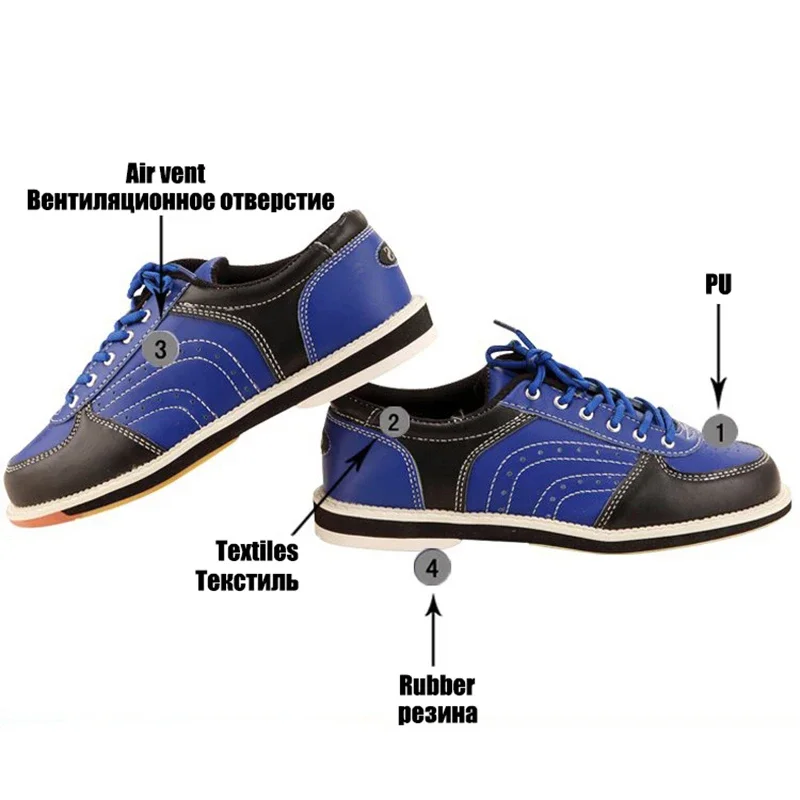 Unisex Bowling Shoes Men Women Skidproof Sole Professional Sports Bowling Shoes Non-Slip Training Sneakers Large Size 35-46