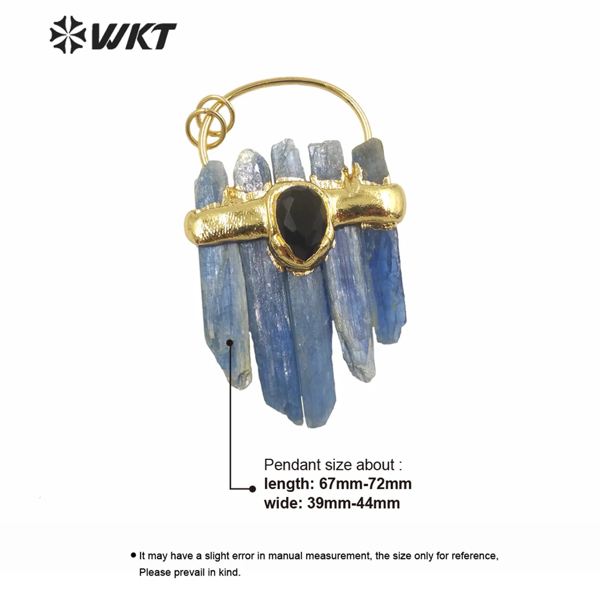 WT-P1939 빅 목걸이 펜던트, 빈티지 보헤미안 스테이트먼트 펜던트, 블루 카이나이트 스톤, 놀라운 신상