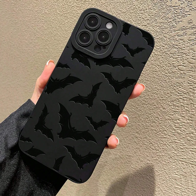 Bat Print Silicone Phone Case - Stylish and Durable Protective Cover