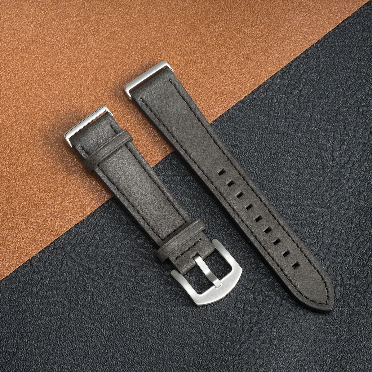 Premium Leather Strap Replacement Wristband for Smartwatch Fitness Trackers