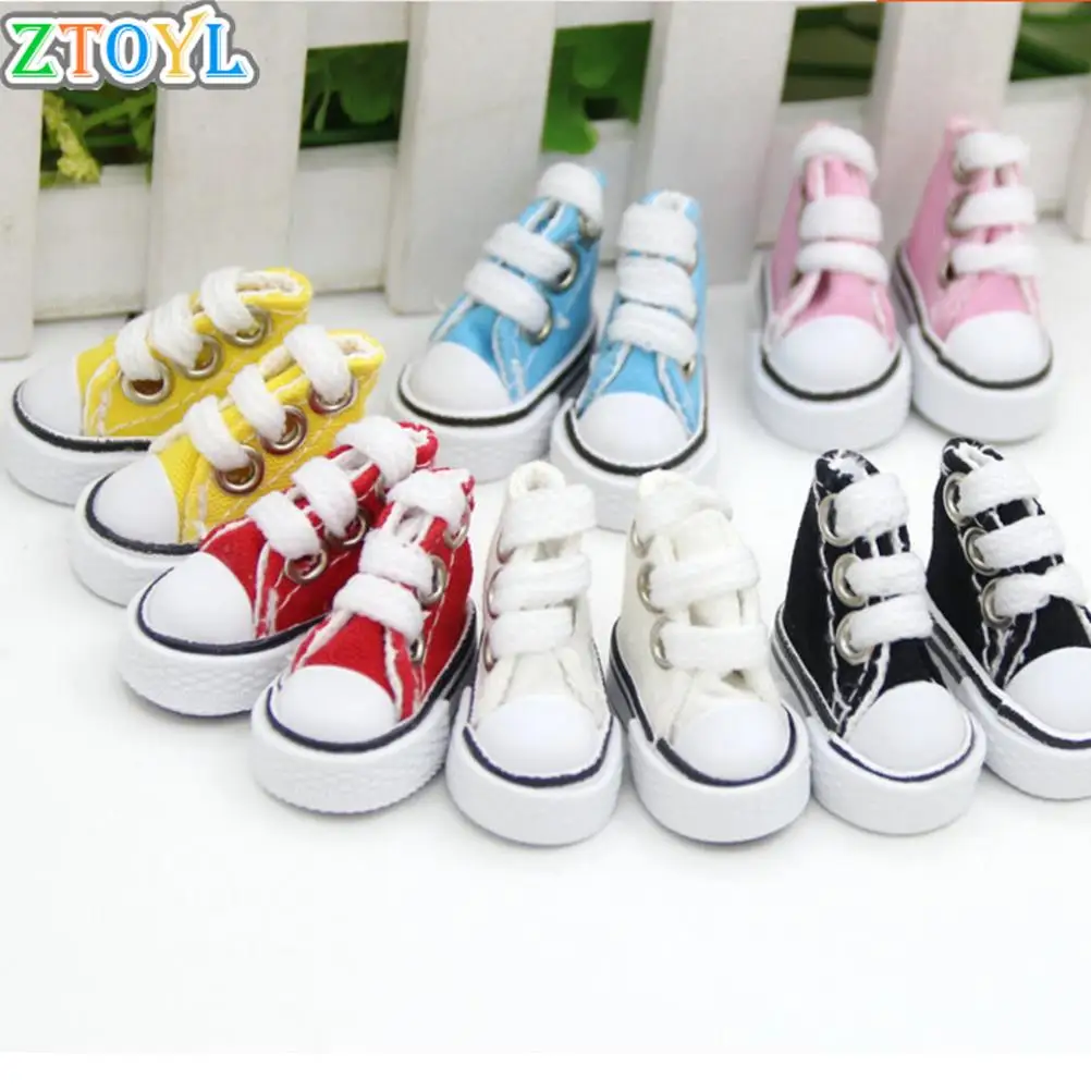 

1Pair 5cm Canvas Shoes For Dolls Cool Fashion Mini Shoes Doll Shoes for DIY handmade doll Baby Doll Sneakers Accessories