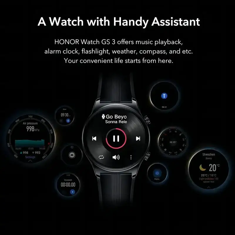 HONOR Watch GS 3 ۷ι  3D   Ʈġ, GS3 1.43 ġ AMOLED ũ, 8 ä Ȯ ǰ ͸ ð