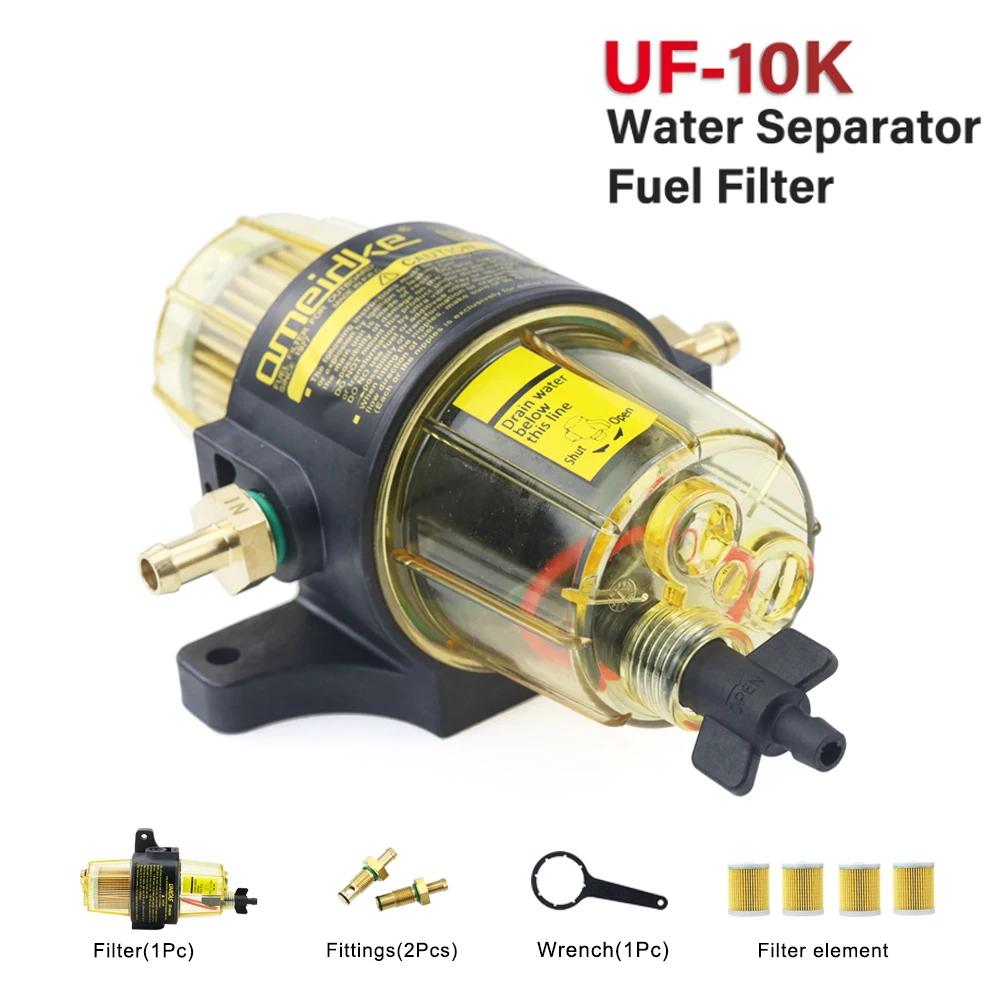 Fuel Filter UF-10K Oil Water Separator Assembly UF10K With 2/4/6PCS Element Outboard Motor Boat Engine Yamaha Suzuki Mercury fuel filter fuel filter water separator