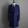 SILIWEYA Fashion One Piece Man Blazer Long Coat Men Suits Double Bteasted Peaked Lapel Chic Overcoat Groom Casual Tailored 1