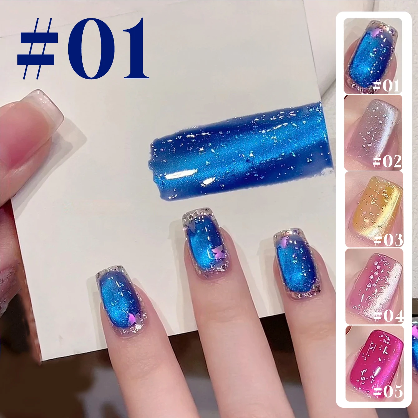 12ML Strobe Green Cat Eye Magnetic Gel Polish - Summer Nail Collection