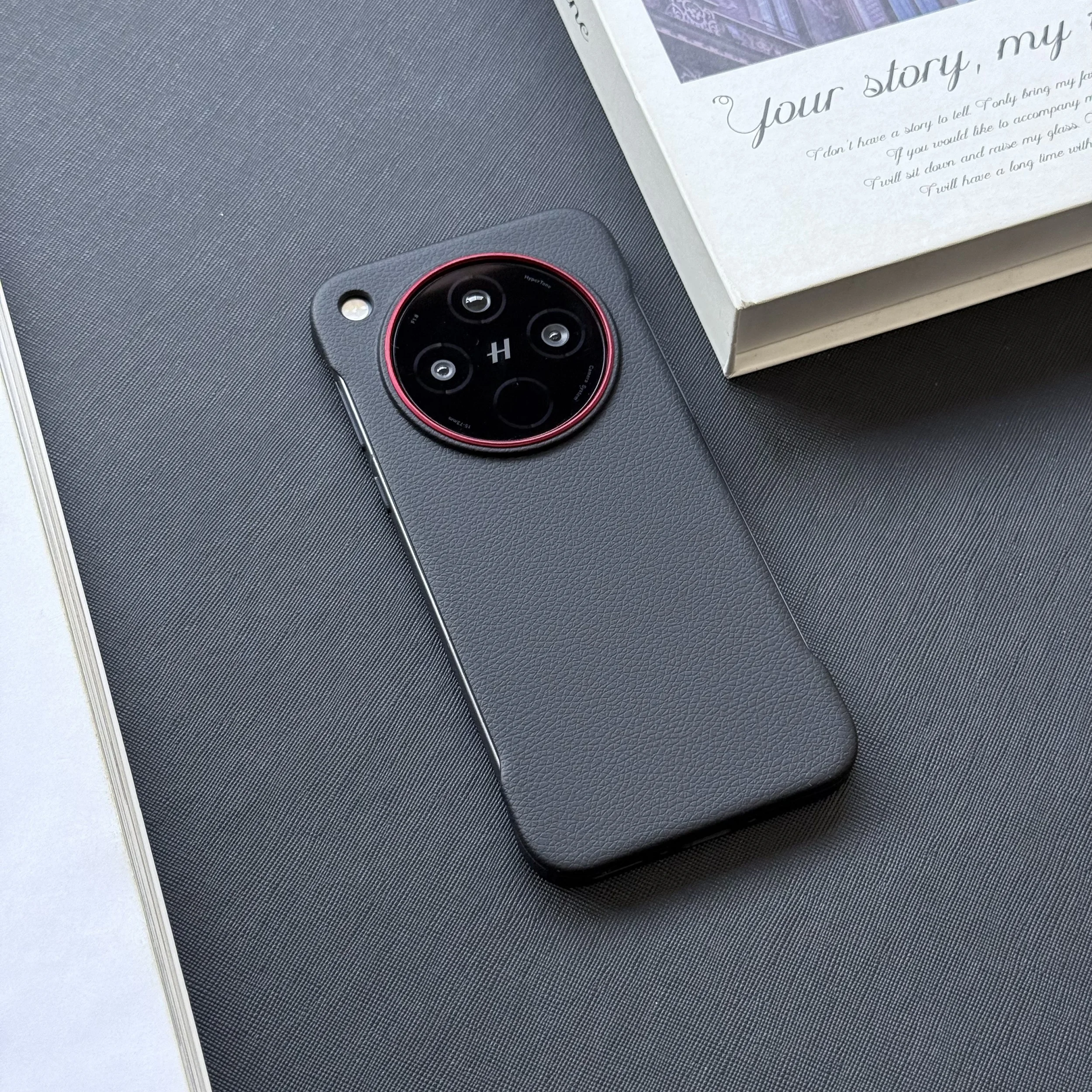 Luxury Leather Litchi Grain Frameless Shockproof Phone Case - Thin and Light Cover