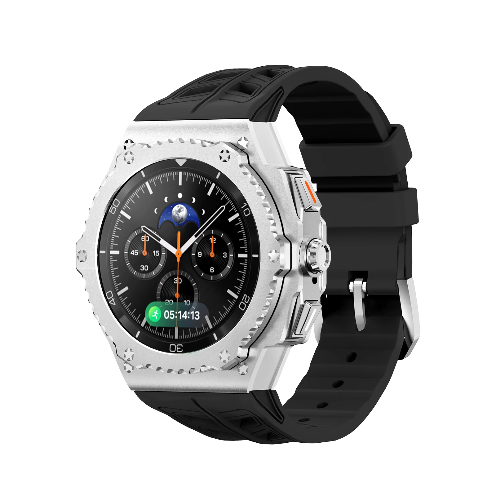 Deluxe Customization Kit for Stainless Steel Smartwatch with Silicone Strap