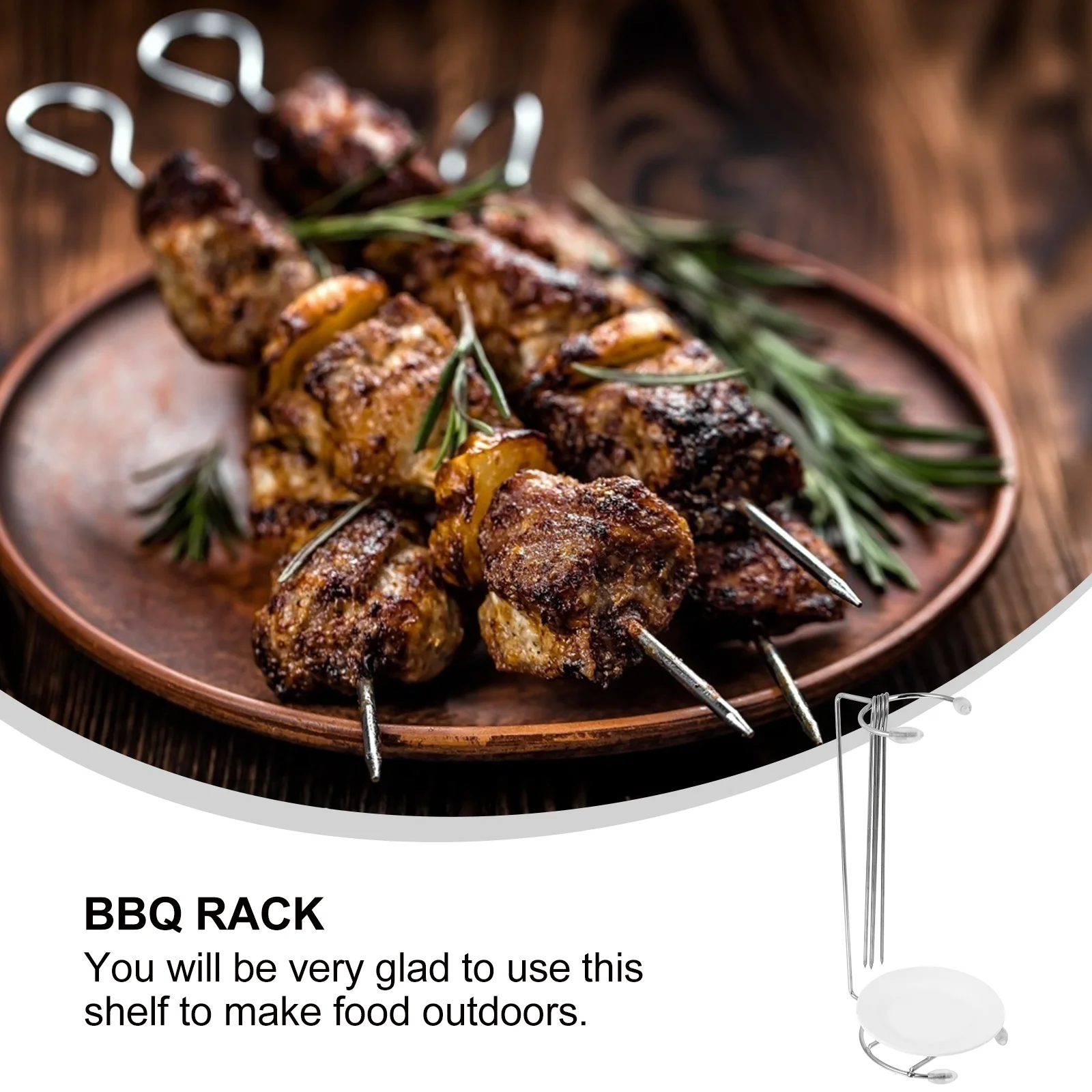 Skewers Grilling Rack Skewer Kebab Kabob Stand Steel Stainless Hanging Bbq Metal Barbecue Grill Sticks Hanger Vertical Holder