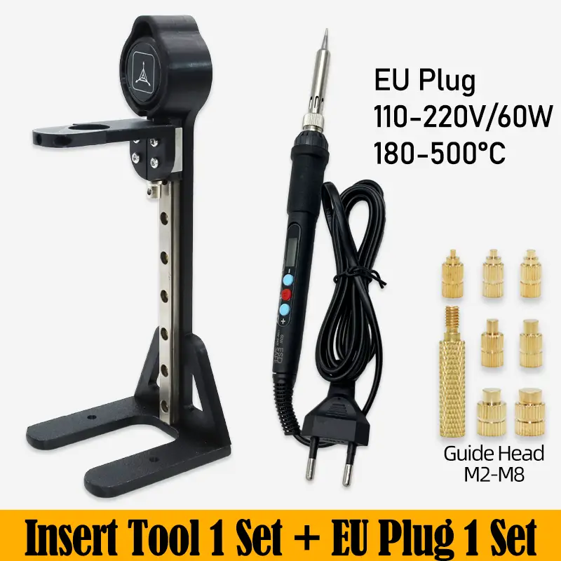 Heat Set Insert Press Tool Electric Soldering Iron Tip M2 M3 M4 M5 M6 M8 Thread Brass Inserts Nut Embedded Kit for 3d Printing image 7