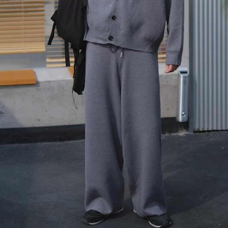 

Свободные мужские однотонные брюки, весна-осень, прямые мужские брюки со средней талией и эластичным поясом, индивидуальные длинные брюки 21BZ002