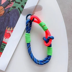 Chic Anti - Loss Mobile Phone Lanyard with Fashionable Twist Rope Design (Blue)