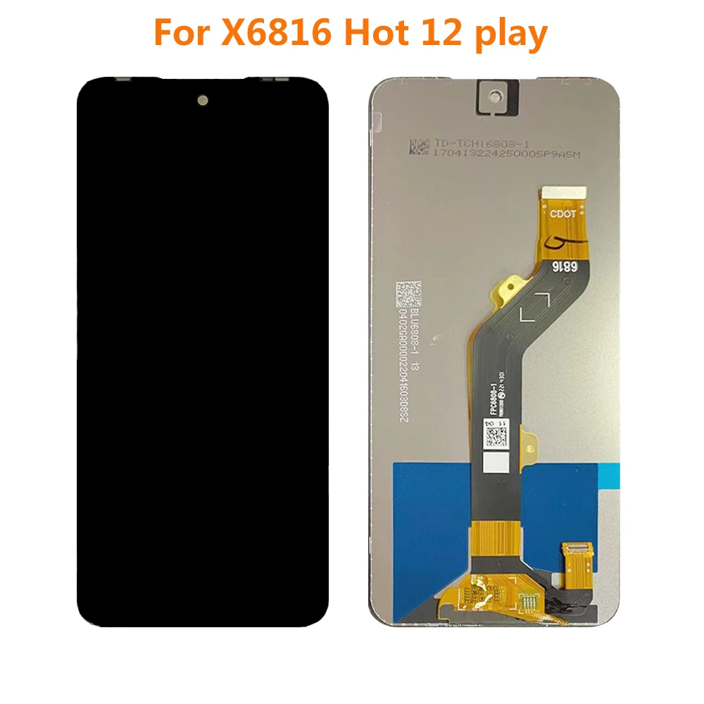 

6,82 "для Infinix Hot 12 Play X6816 X6817 X6818 ЖК-дисплей кодирующий преобразователь сенсорного экрана в сборе запасные части 100% протестированы