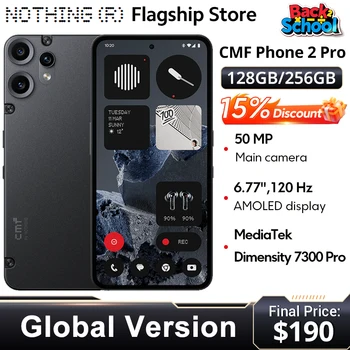 Téléphone CMF 2 Pro Version mondiale 6.77 AMOLED 120Hz MediaTek Dimensity 7300 Pro 5G 5000 mAh caméra principale 50MP 33W 1