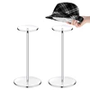 Clear Acrylic Hat Stand and Wig Holder Rack with Pedestal and Round Base Tabletop Organizer Storage Rack Baseball Showcase 1
