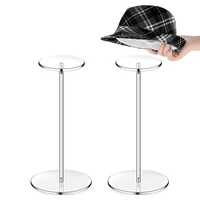 Clear Acrylic Hat Stand and Wig Holder Rack with Pedestal and Round Base Tabletop Organizer Storage Rack Baseball Showcase 1