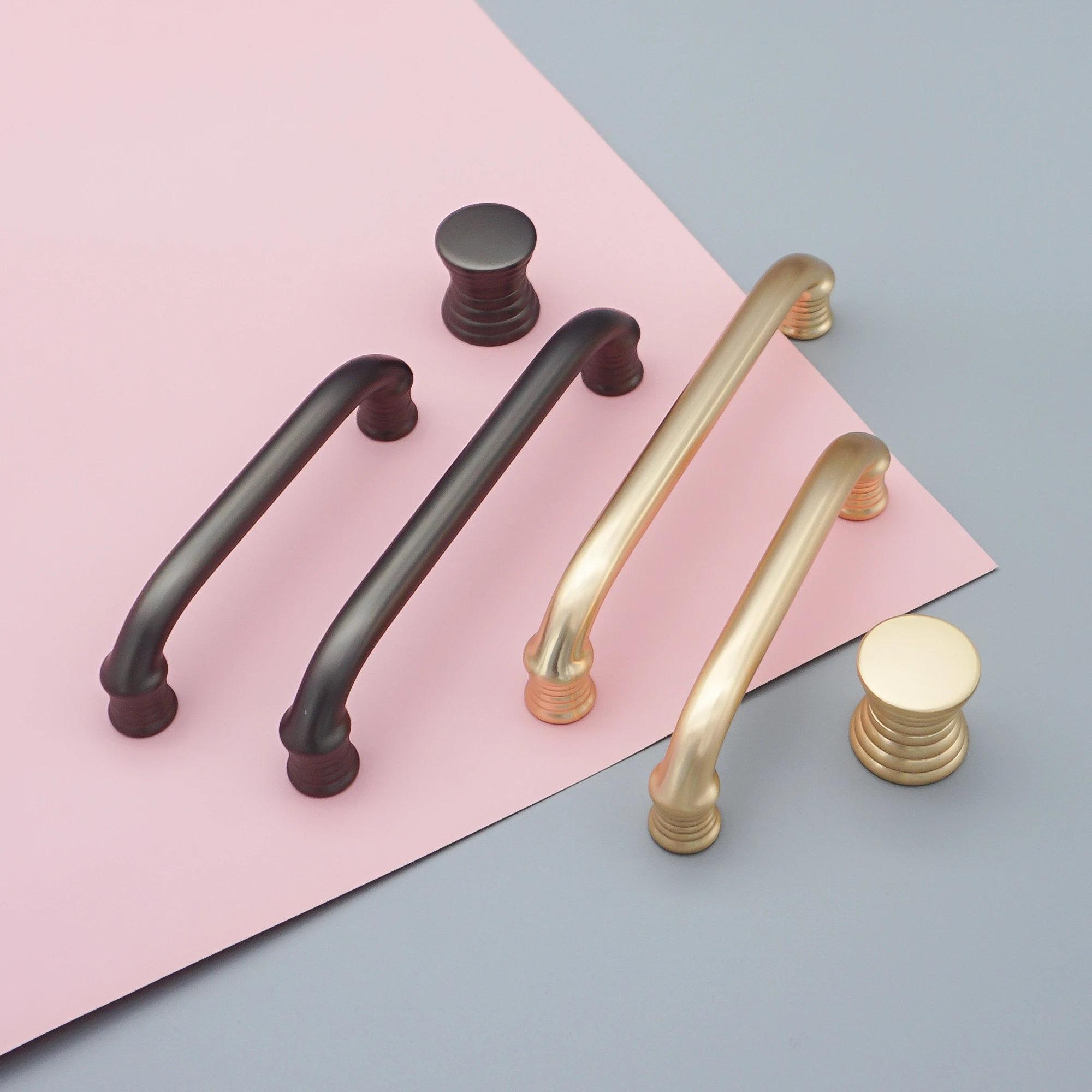 NEW ARRIVAL Modern Simple Furniture Handles Gold Black Spiral