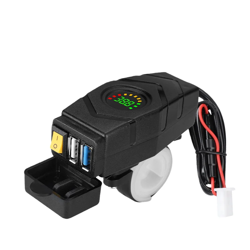 20-90V 핸들바 USB 충전기 24V 36V 48V 60V 전기 스쿠터 오토바이 QC3.0 퀵 충전기 휴대폰용 자동차 액세서리