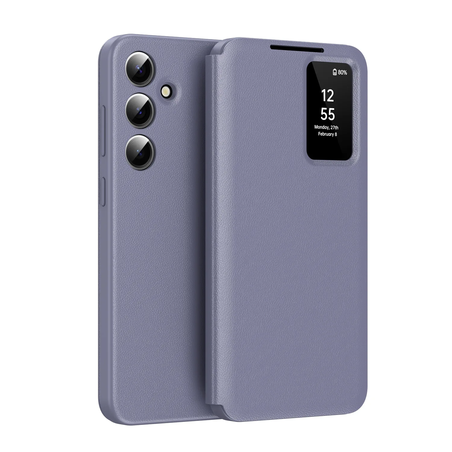 Deluxe Leather Smart Window Case with Anti-Knock Protection