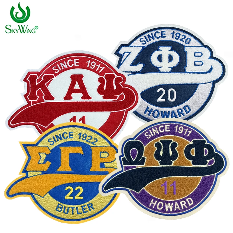 

Large Size AKA Sorority Zeta Phi Beta Since 1920 KAPsi Since 1911 Tail Chenille Iron on Patch for Jacket Hoodies