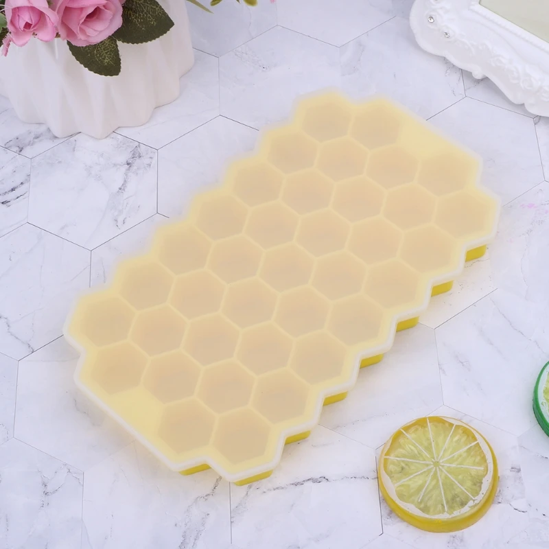 2024 New 37 Grids Honeycomb Mini Ice Maker Cube Eco-Friendly Cavity Silicone Tray Mold 3