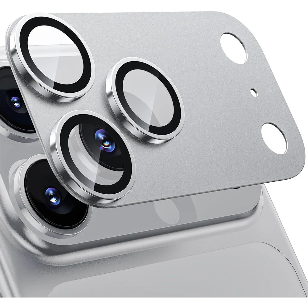 Orange Aluminum Tempered Glass Camera Lens Protector Cover