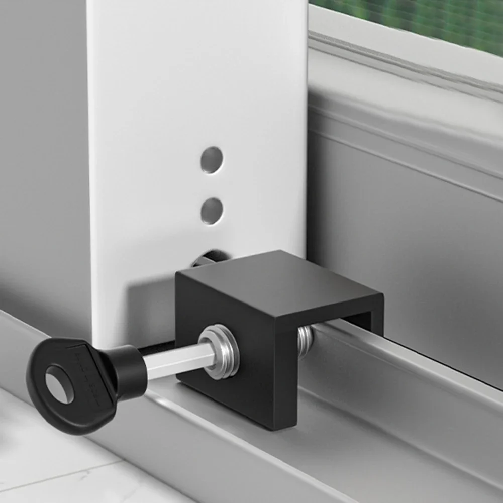 2pc Adjustable Window Lock Stopper Safety Locks For Kids And Pets Anti-theft Door Lock Non Punch Sliding Window Hardware